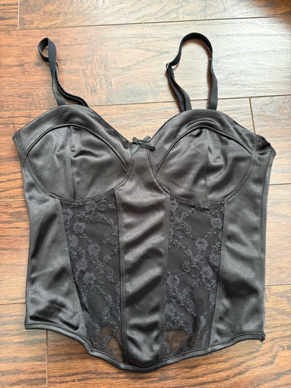 H&M Black Satin-Look Bustier Top